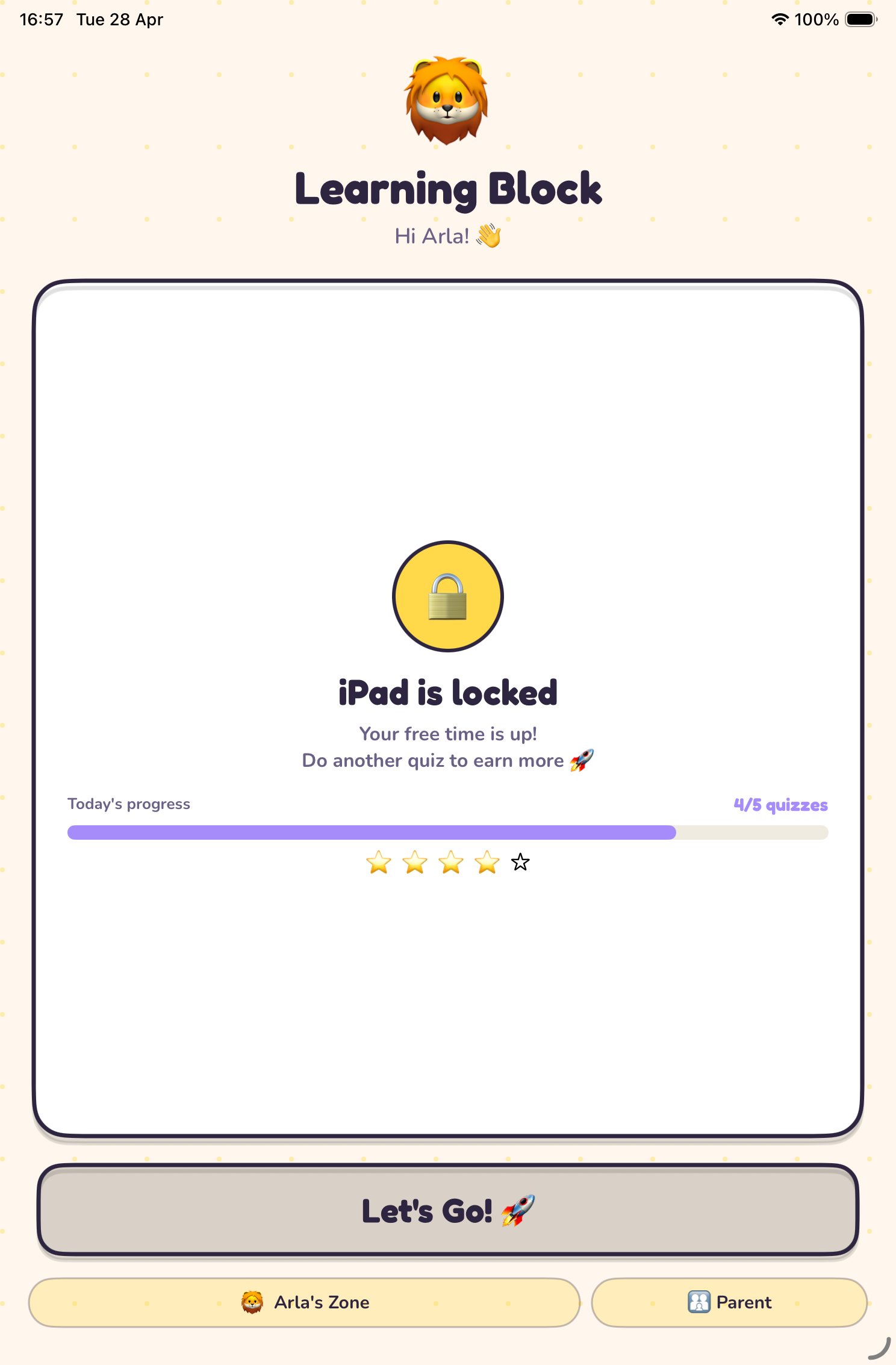 Learning Block — iPad is locked