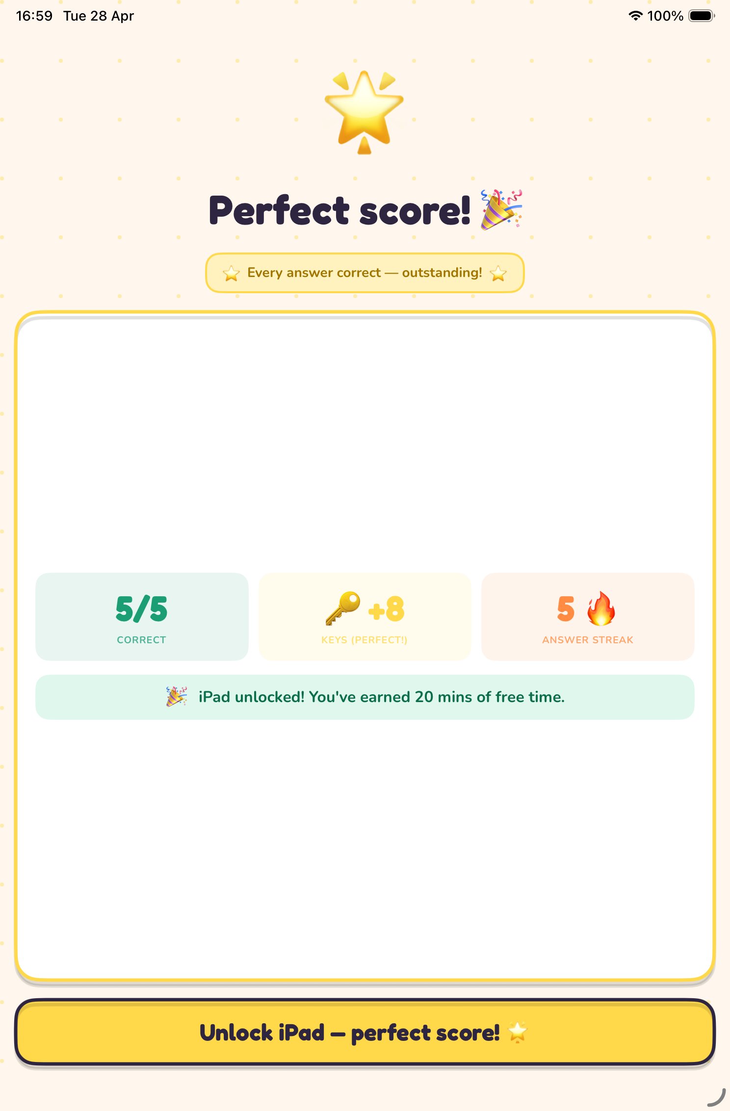 Perfect score!