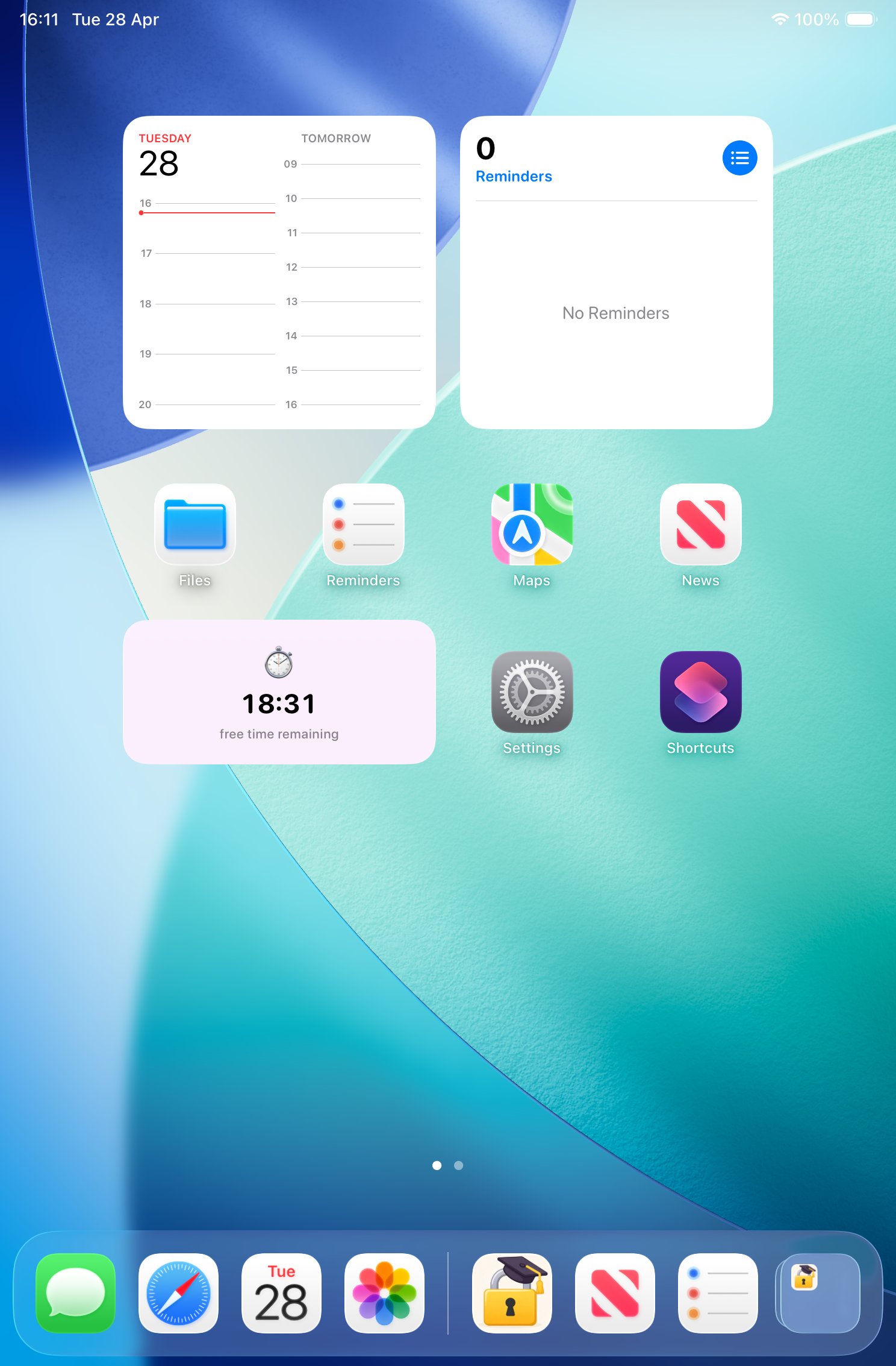 iPad unlocked — apps available
